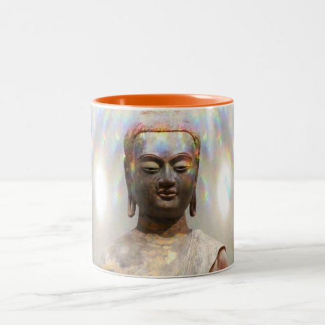 Siddhartha Gautama Statue Two-Tone Coffee Mug (Center)