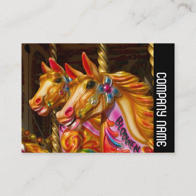 Side Band - Merry-go-round Horses Business Card (Front)