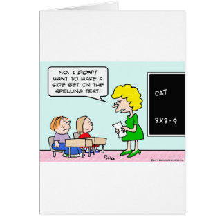 side bet spelling test school teacher cards