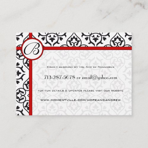 Side Borders Black Damask Response Website Cards Business Card