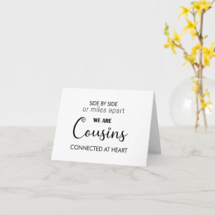 Side by side cousin at heart proposal folded card