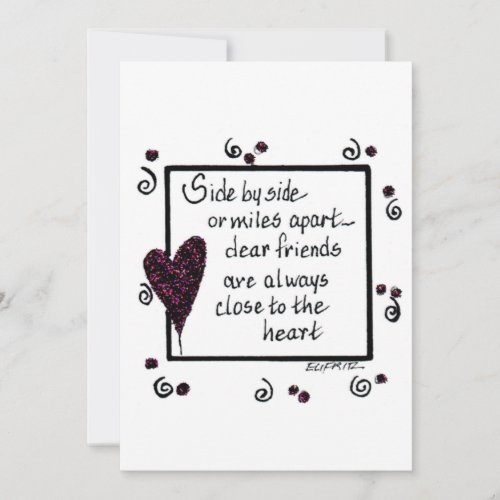 Side by Side Friends Black and White text  Thank You Card