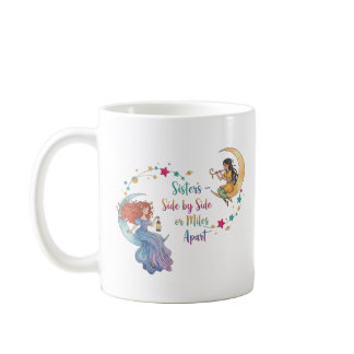 Side by Side or Miles Apart Sister Gift Mug Set