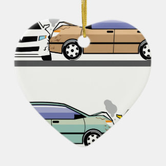 Side car crash ceramic ornament