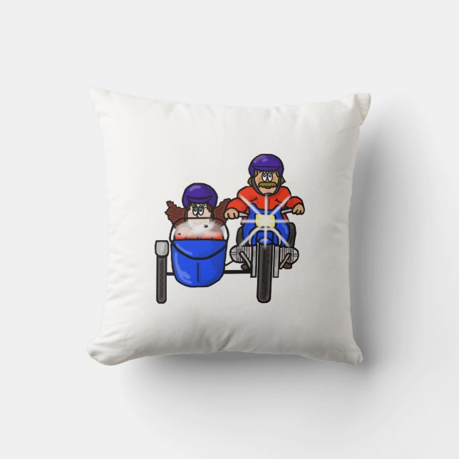 Side Car Motorcycle Couple Pillow  Customize It! (Front)