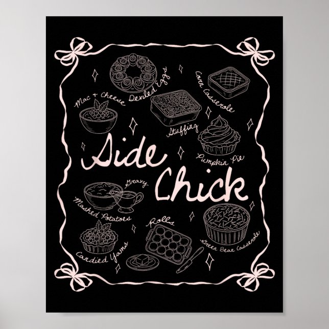 Side Chick And Main Man Funny Thanksgiving Couple  Poster (Front)