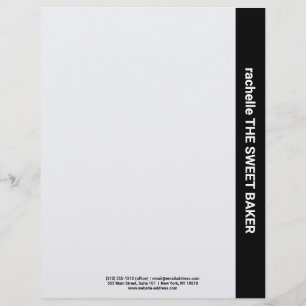 Side custom text gray bakery letterhead