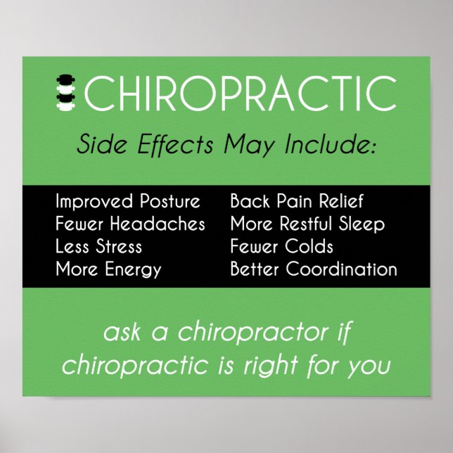 Side Effects of Chiropractic [Green] Poster (Front)