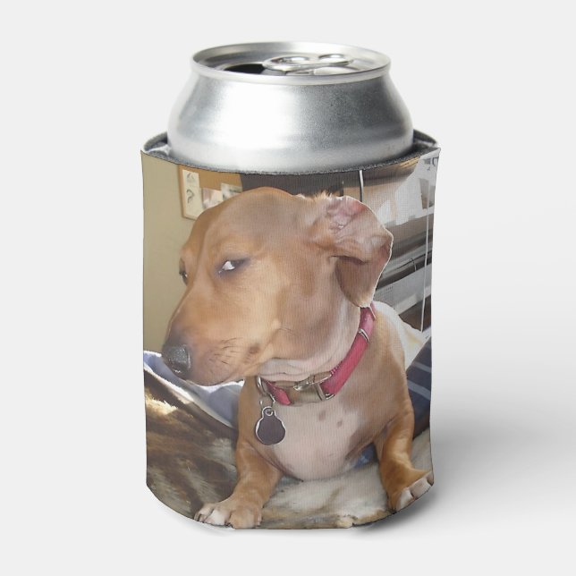Side Eye Dog Meme Double Sided Black Can Cooler (Can Front)