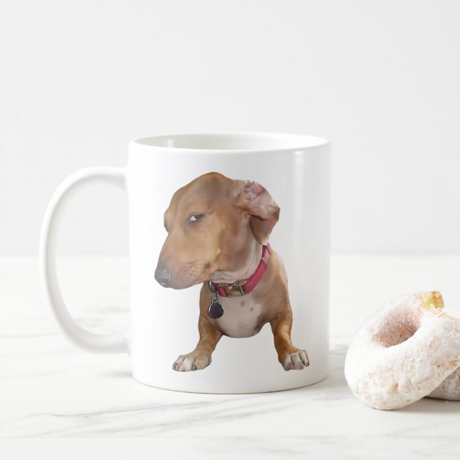 Side Eye Dog Meme Mug Double Sided (With Donut)