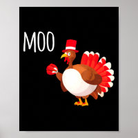 Side Eye Moo Turkey Funny Thanksgiving Autumn Fall