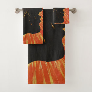 Side Face & Sun   Sunrise Metaphysical Art Bath Towel Set