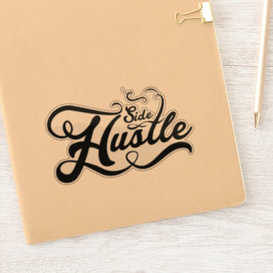 Side Hustle   Black   Clear Sticker