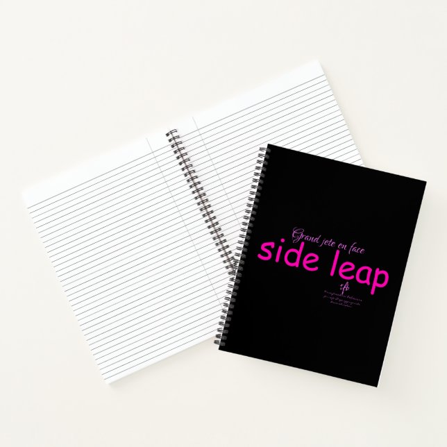 Side Leap Black and Pink Notebook (Inside)