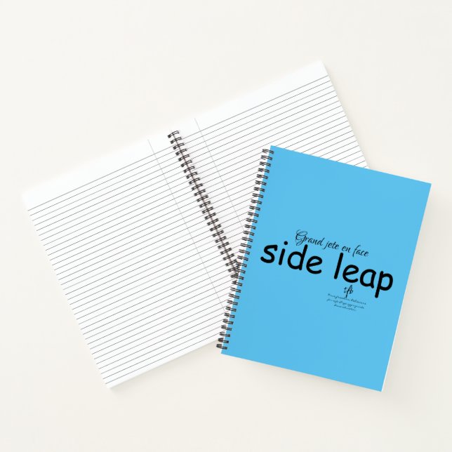 Side Leap Sky Blue and Black Notebook (Inside)