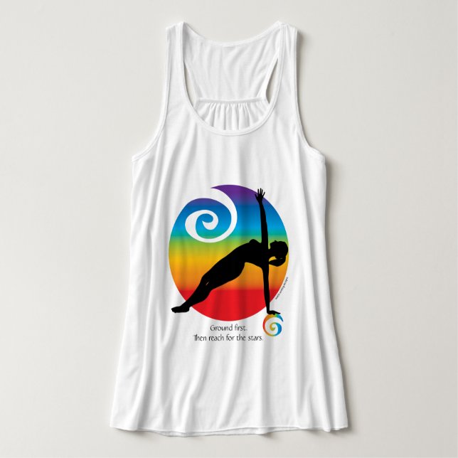 Side Plank Reaching for the Stars Tank Top (Design Front)