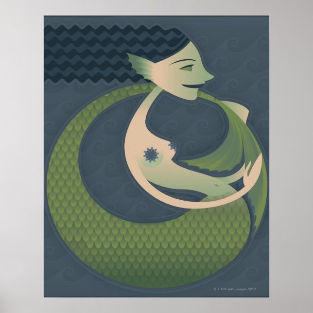 Side profile of a mermaid poster (Front)