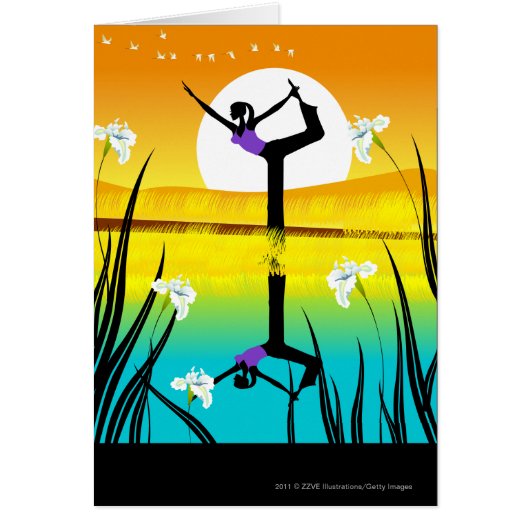 Side profile of a woman practicing yoga (Front)