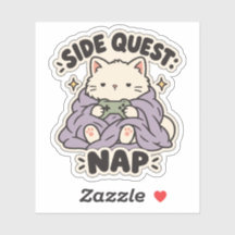 Side Quest Nap Sleepy Gamer Cat
