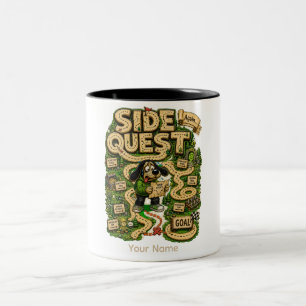 Side Quest Personalized Funny Gamer T-Shirt Two-Tone Coffee Mug