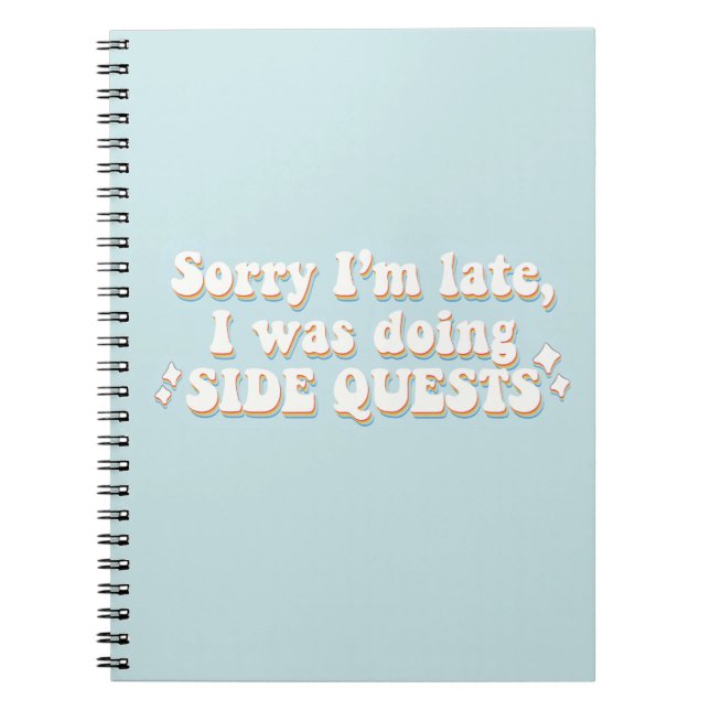  Side Quests – Retro Gamer Humor Notebook (Front)