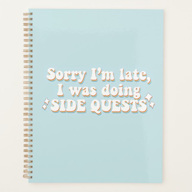  Side Quests – Retro Gamer Humor Planner (Front)