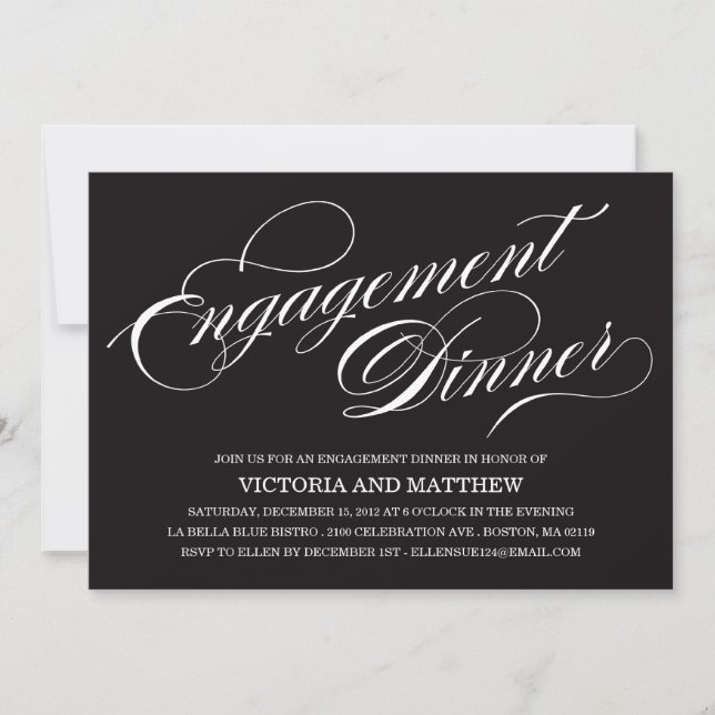 SIDE SCRIPT | ENGAGEMENT DINNER INVITATION (Front)