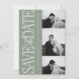 Side Script Save The Date Photo Announcement Card