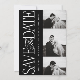 Side Script Save The Date Photo Announcement Card