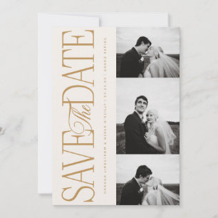 Side Script Save The Date Photo Announcement Card