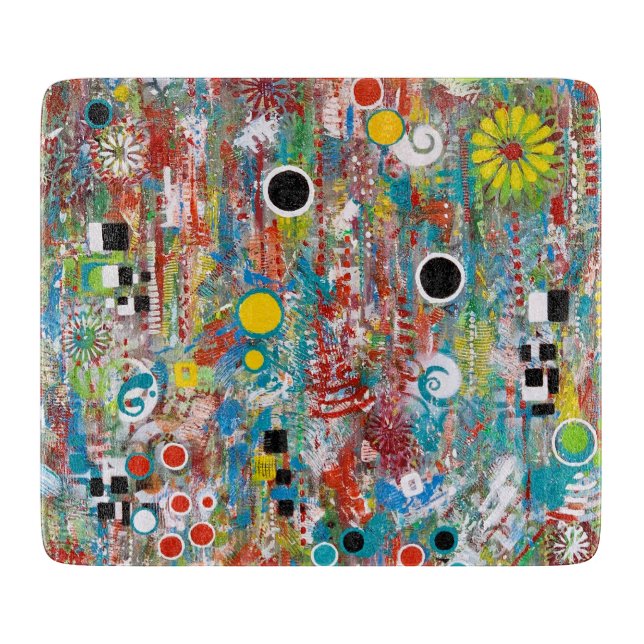 Side Show Deco Glass Cutting Board (Front)