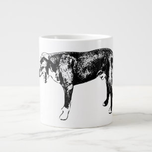 Side-Stand Yawn—Pitbull Mix in Ink Giant Coffee Mug