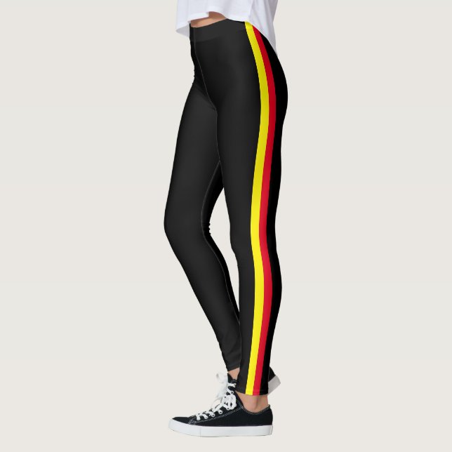 Side Stripe Black Leggings - Choose Colors (Left)