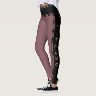 Side Stripe Leggings Text Fitness - Choose Colors