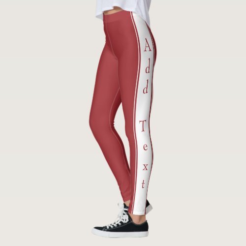 Side Stripe Leggings with Custom Text and Colors