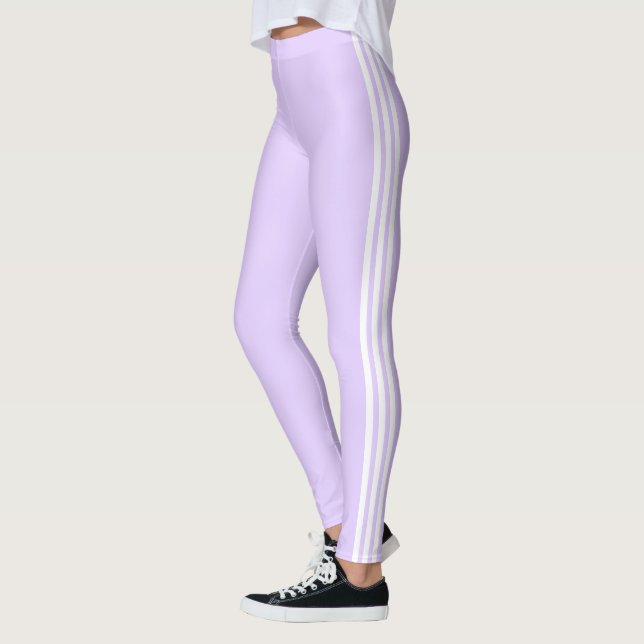 Side Stripe Light Purple Leggings Choose Colors (Left)