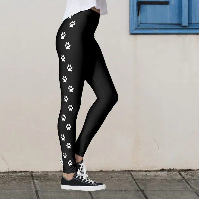 Brown Beagle Paw Pattern Print Women Leggings