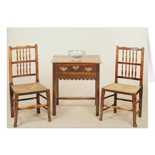 Side table and pair of spindle back chairs cards (Front Horizontal)