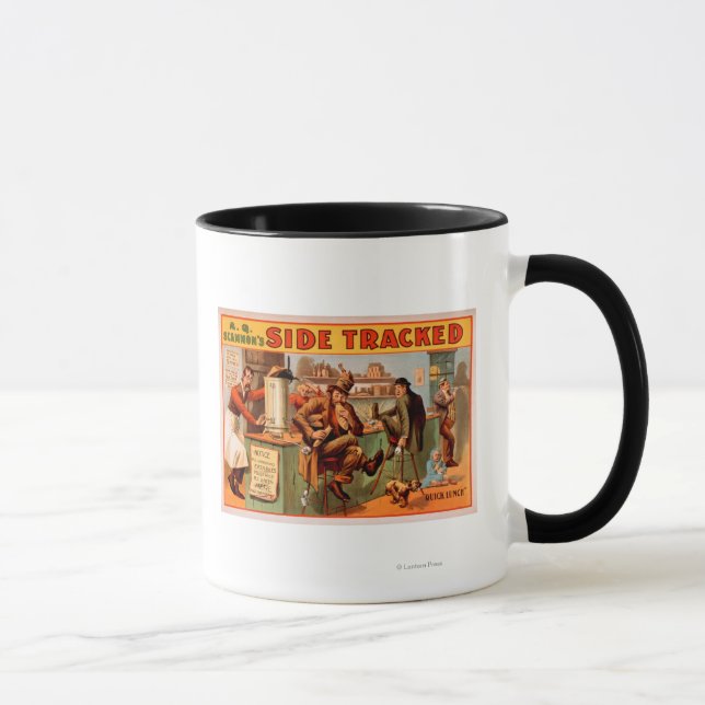 Side Tracked - Comical Caf� Scene Theatre Mug (Right)