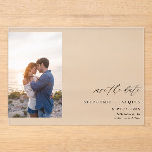 Side V Photo Modern Save the Date Acrylic Invitations