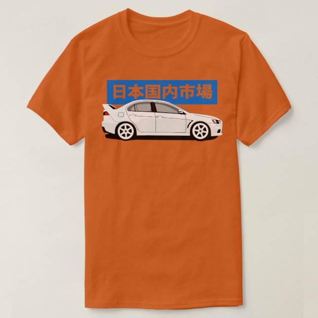 Side View Lancer Evo X T-Shirt (Design Front)