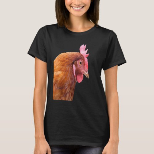 Side View Of A Farmyard Chicken Vector Style T_Shirt