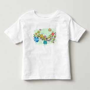 Side view of children playing on tree branch toddler t-shirt