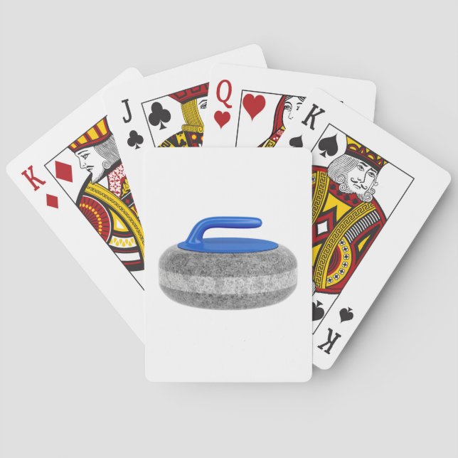 Side view of curling stone poker cards (Back)