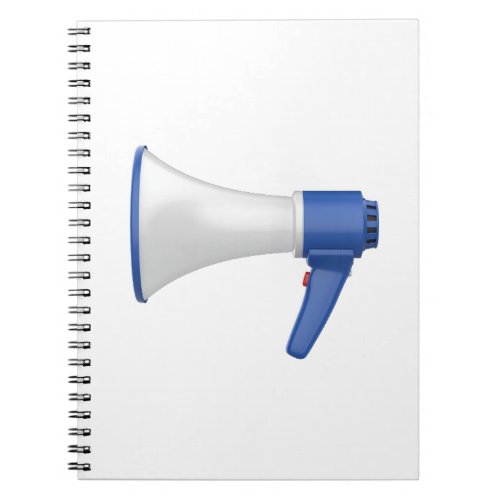 Side view of electric megaphone notebook