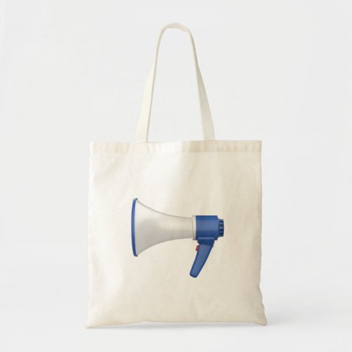 Side view of electric megaphone tote bag