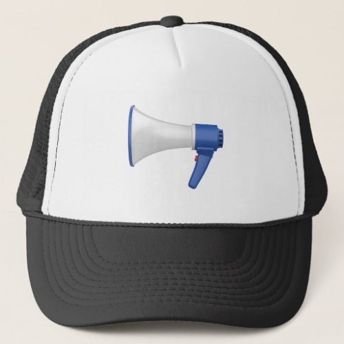 Side view of electric megaphone trucker hat