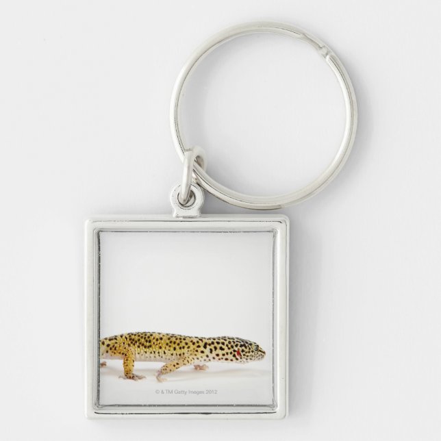 Side view of leopard gecko lizard keychain (Front)