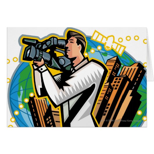 Side view of man shooting cards (Front Horizontal)