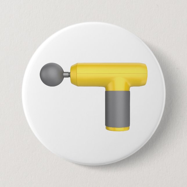 Side view of yellow massage gun button (Front)
